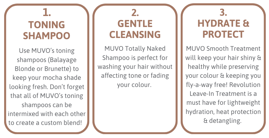 3 Steps for Mocha Mousse Hair